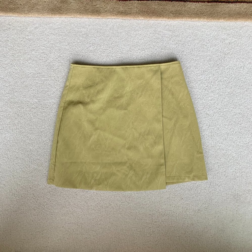 Green Faux Leather Mini Skirt
